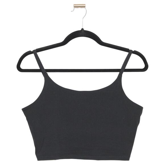 Shelf Bra Cropped Tank Top Size 12 Black - Picture 1 of 2